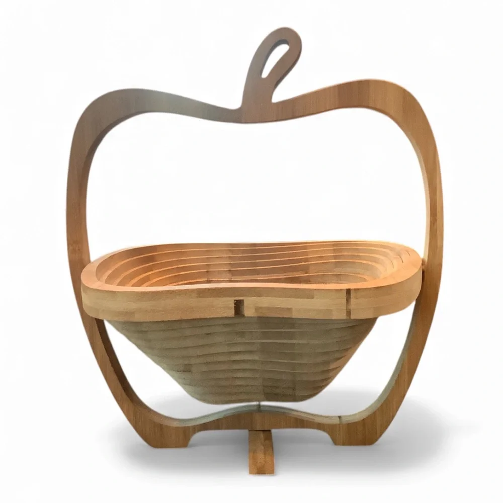 Bonnie & Pop Williams Sonoma Apple Wooden Collapsible Basket Tray Serving Dish